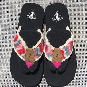 NWT Corkys Multicolored Flip Flops
